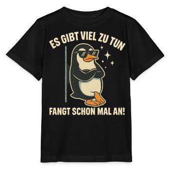 Pingouin cool dans le travail de bureau - T-shirt bio MINI CREATOR Stanley/Stella Enfant - noir - Devant - Mikhail (115cm)