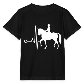 Dressur Dressurreiten Dressurreiter Reiten Pferd - Stanley/Stella Kinder T-Shirt MINI CREATOR  - Schwarz - Vorne - Mikhail (115cm)