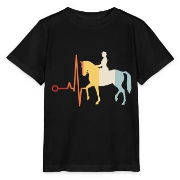 Dressage Cavalier de dressage Cheval d’équitation - T-shirt bio MINI CREATOR Stanley/Stella Enfant - noir - Devant - Mikhail (115cm)