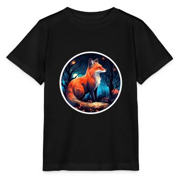 Pack animals: foxes, foxes, forest dwellers, forest animals - Stanley/Stella MINI CREATOR Kids’ T-Shirt - black - Front - Mikhail (115cm)