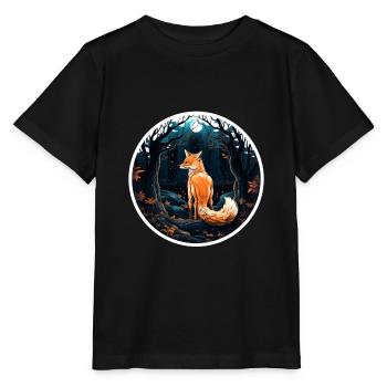 Pack animals: foxes, foxes, forest dwellers, forest animals - Stanley/Stella MINI CREATOR Kids’ T-Shirt - black - Front - Mikhail (115cm)