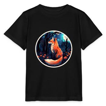 Pack animals: foxes, foxes, forest dwellers, forest animals - Stanley/Stella MINI CREATOR Kids’ T-Shirt - black - Front - Mikhail (115cm)