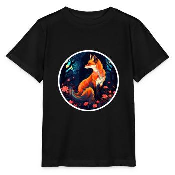Pack animals: foxes, foxes, forest dwellers, forest animals - Stanley/Stella MINI CREATOR Kids’ T-Shirt - black - Front - Mikhail (115cm)