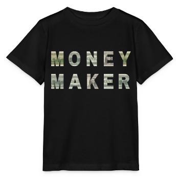 Money Maker Dollar Bill Texture Motivation - Stanley/Stella Kinder T-Shirt MINI CREATOR  - Schwarz - Vorne - Mikhail (115cm)