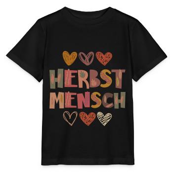 Herbst Mensch Dankbarkeit Blätter - Stanley/Stella Kinder T-Shirt MINI CREATOR  - Schwarz - Vorne - Mikhail (115cm)