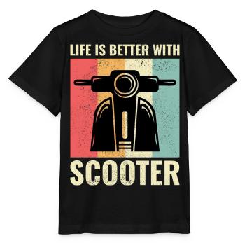Roller Fahrer Roller Motorrad Vintage Retro - Stanley/Stella Kinder T-Shirt MINI CREATOR  - Schwarz - Vorne - Mikhail (115cm)