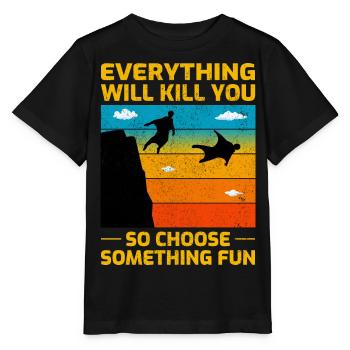 Wingsuit fliegen Base Jumping Fallschirmspringen Wingsuiting - Stanley/Stella Kinder T-Shirt MINI CREATOR  - Schwarz - Vorne - Mikhail (115cm)