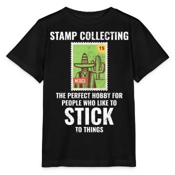 Philatéliste collectionneur collectionneur de timbres - T-shirt bio MINI CREATOR Stanley/Stella Enfant - noir - Devant - Mikhail (115cm)