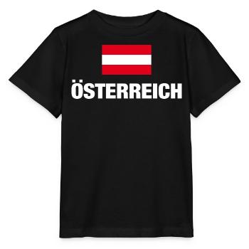 Austria, Austrian Flag, Austria Gift - Stanley/Stella MINI CREATOR Kids’ T-Shirt - black - Front - Mikhail (115cm)