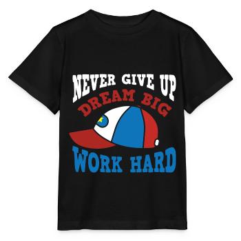 Ne jamais abandonner la motivation du travail acharné - T-shirt bio MINI CREATOR Stanley/Stella Enfant - noir - Devant - Mikhail (115cm)
