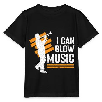 Blasinstrument Saxophon Bariton Euphonium Tuba - Stanley/Stella Kinder T-Shirt MINI CREATOR  - Schwarz - Vorne - Mikhail (115cm)