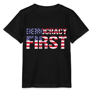 Democracy First USA Democracy Freedom - Stanley/Stella MINI CREATOR Kids’ T-Shirt - black - Front - Mikhail (115cm)