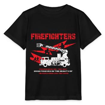 Fire brigade Feuwerwehrmann Extinguish fire - Stanley/Stella MINI CREATOR Kids’ T-Shirt - black - Front - Mikhail (115cm)