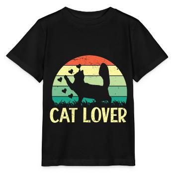 Cat Cats Cat Lover Pet - Stanley/Stella MINI CREATOR Kids’ T-Shirt - black - Front - Mikhail (115cm)