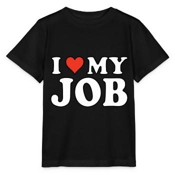 J’aime mon travail, j’aime mon travail - T-shirt bio MINI CREATOR Stanley/Stella Enfant - noir - Devant - Mikhail (115cm)