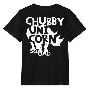 Rhino Chubby Unicorn - Stanley/Stella MINI CREATOR Kids’ T-Shirt - black - Front - Mikhail (115cm)