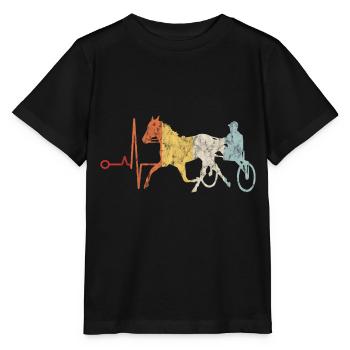 Traber Trabrennen in retro oder vintage Style - Stanley/Stella Kinder T-Shirt MINI CREATOR  - Schwarz - Vorne - Mikhail (115cm)