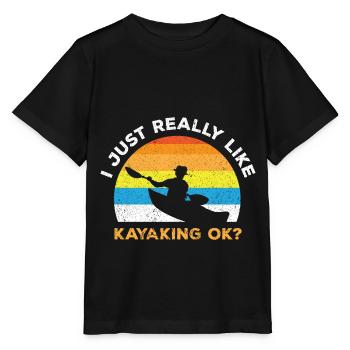 Kajak Boot Kanu Paddelboot Doppelpaddel - Stanley/Stella Kinder T-Shirt MINI CREATOR  - Schwarz - Vorne - Mikhail (115cm)