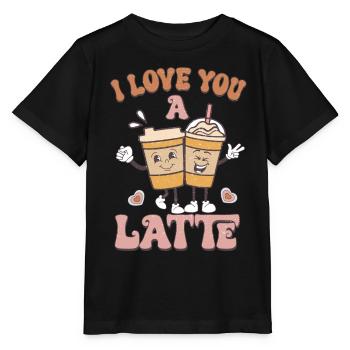 I love you retro Valentines - Stanley/Stella MINI CREATOR Kids’ T-Shirt - black - Front - Mikhail (115cm)