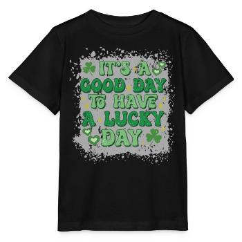 It's a good day to have a lucky day - Stanley/Stella MINI CREATOR Kids’ T-Shirt - black - Front - Mikhail (115cm)