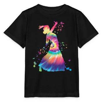 Femme flamenco avec robe flamenco - T-shirt bio MINI CREATOR Stanley/Stella Enfant - noir - Devant - Mikhail (115cm)