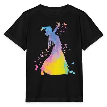 Femme flamenco avec robe flamenco - T-shirt bio MINI CREATOR Stanley/Stella Enfant - noir - Devant - Mikhail (115cm)