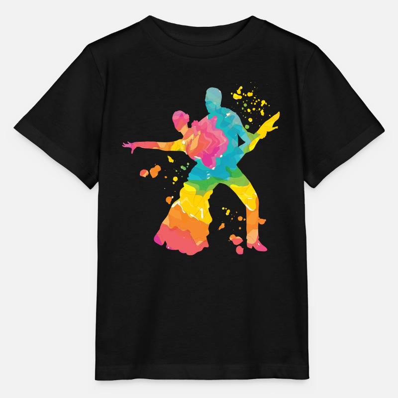 Danseur d’aquarelle de couple de danse latine - T-shirt bio MINI CREATOR Stanley/Stella Enfant - noir