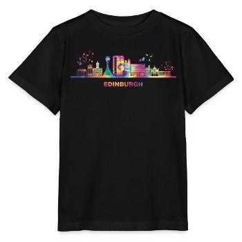 Paysage urbain d’Édimbourg - T-shirt bio MINI CREATOR Stanley/Stella Enfant - noir - Devant - Mikhail (115cm)