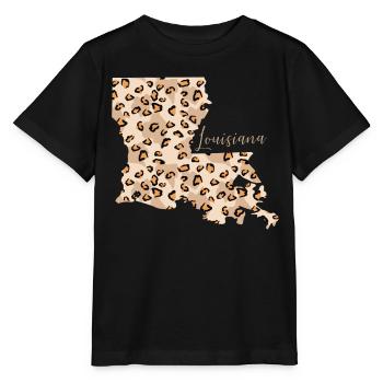Louisiana Leopard-muster-karte - Stanley/Stella Kinder T-Shirt MINI CREATOR  - Schwarz - Vorne - Mikhail (115cm)
