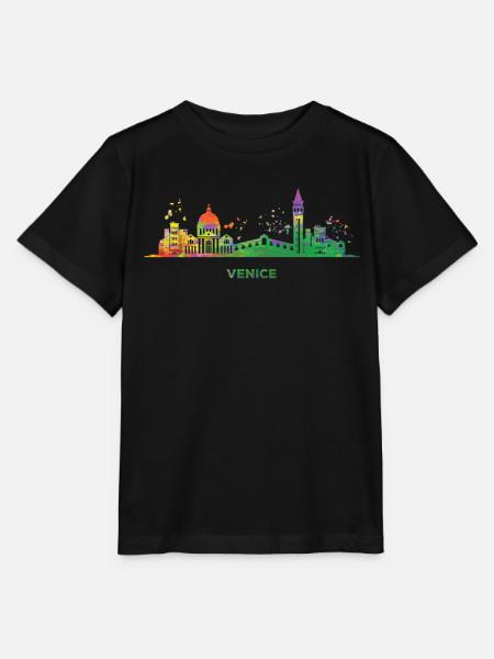 Venezianische Skyline Stadtbild Venedig - Stanley/Stella Kinder T-Shirt MINI CREATOR - Schwarz