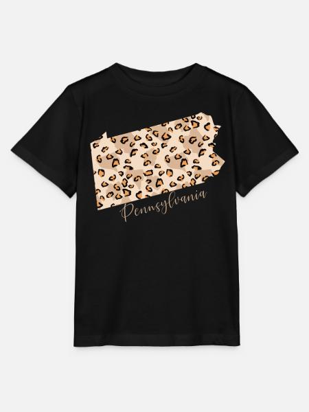 Pennsylvania Leopard-muster Karte - Stanley/Stella Kinder T-Shirt MINI CREATOR  - Schwarz