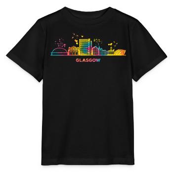 Glasgower Skyline Stadtbild Glasgow - Stanley/Stella Kinder T-Shirt MINI CREATOR  - Schwarz - Vorne - Mikhail (115cm)