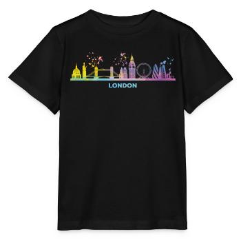 Londoner Skyline London - Stanley/Stella Kinder T-Shirt MINI CREATOR  - Schwarz - Vorne - Mikhail (115cm)