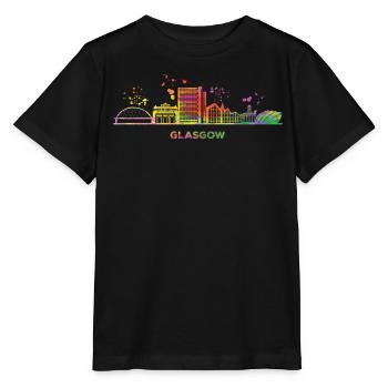 Glasgower Skyline Stadtbild Glasgow - Stanley/Stella Kinder T-Shirt MINI CREATOR  - Schwarz - Vorne - Mikhail (115cm)