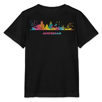 Amsterdam Skyline Amsterdam - T-shirt bio MINI CREATOR Stanley/Stella Enfant - noir - Devant - Mikhail (115cm)