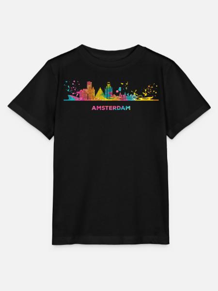 Amsterdam Skyline Amsterdam - T-shirt bio MINI CREATOR Stanley/Stella Enfant - noir
