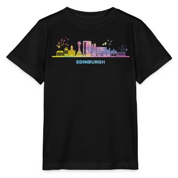 Paysage urbain d’Édimbourg - T-shirt bio MINI CREATOR Stanley/Stella Enfant - noir - Devant - Mikhail (115cm)