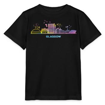 Glasgower Skyline Stadtbild Glasgow - Stanley/Stella Kinder T-Shirt MINI CREATOR  - Schwarz - Vorne - Mikhail (115cm)