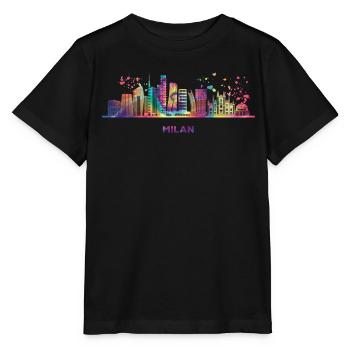 Milan skyline cityscape Milan - Stanley/Stella MINI CREATOR Kids’ T-Shirt - black - Front - Mikhail (115cm)