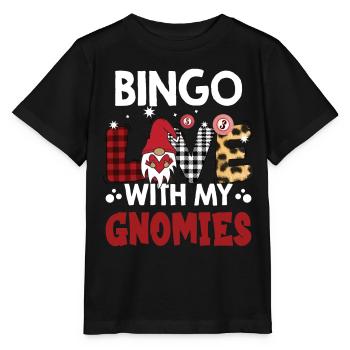 Bingo Liebe Mit Meinen Gnomies Buffalo Plaid Bingo - Stanley/Stella Kinder T-Shirt MINI CREATOR  - Schwarz - Vorne - Mikhail (115cm)