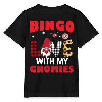 Bingo Liebe Mit Meinen Gnomies Buffalo Plaid Bingo - Stanley/Stella Kinder T-Shirt MINI CREATOR  - Schwarz - Vorne - Mikhail (115cm)