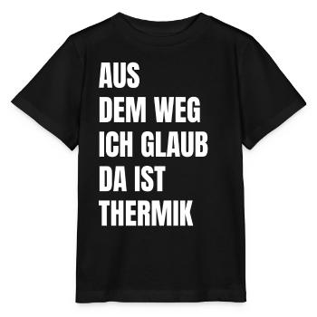 Ich Glaub Da ist Thermik RC Segelflieger - Stanley/Stella Kinder T-Shirt MINI CREATOR  - Schwarz - Vorne - Mikhail (115cm)