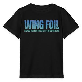 Wing Foil Wingsurfing Retro Foil Wing - Stanley/Stella MINI CREATOR Kids’ T-Shirt - black - Front - Mikhail (115cm)