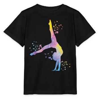 Gymnastin Mit Keulen Rhythmische Sportgymnastik - Stanley/Stella Kinder T-Shirt MINI CREATOR  - Schwarz - Vorne - Mikhail (115cm)