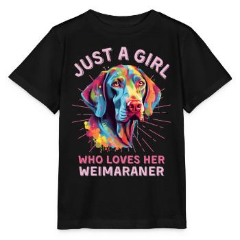 Amoureux du Braque de Weimar Art coloré - T-shirt bio MINI CREATOR Stanley/Stella Enfant - noir - Devant - Mikhail (115cm)