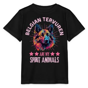 Tervueren Dog Lovers Belgian Shepherd Dog - Stanley/Stella MINI CREATOR Kids’ T-Shirt - black - Front - Mikhail (115cm)