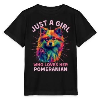 Miniature Spitz Lovers Art Spitz miniature coloré - T-shirt bio MINI CREATOR Stanley/Stella Enfant - noir - Devant - Mikhail (115cm)