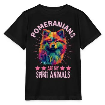 Miniature Spitz Lovers Art Spitz miniature coloré - T-shirt bio MINI CREATOR Stanley/Stella Enfant - noir - Devant - Mikhail (115cm)