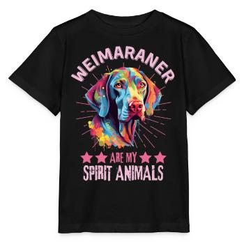 Weimaraner Amateurs d’art coloré de Weimaraner - T-shirt bio MINI CREATOR Stanley/Stella Enfant - noir - Devant - Mikhail (115cm)