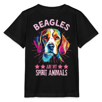 Beagle Lovers Art coloré du Beagle - T-shirt bio MINI CREATOR Stanley/Stella Enfant - noir - Devant - Mikhail (115cm)